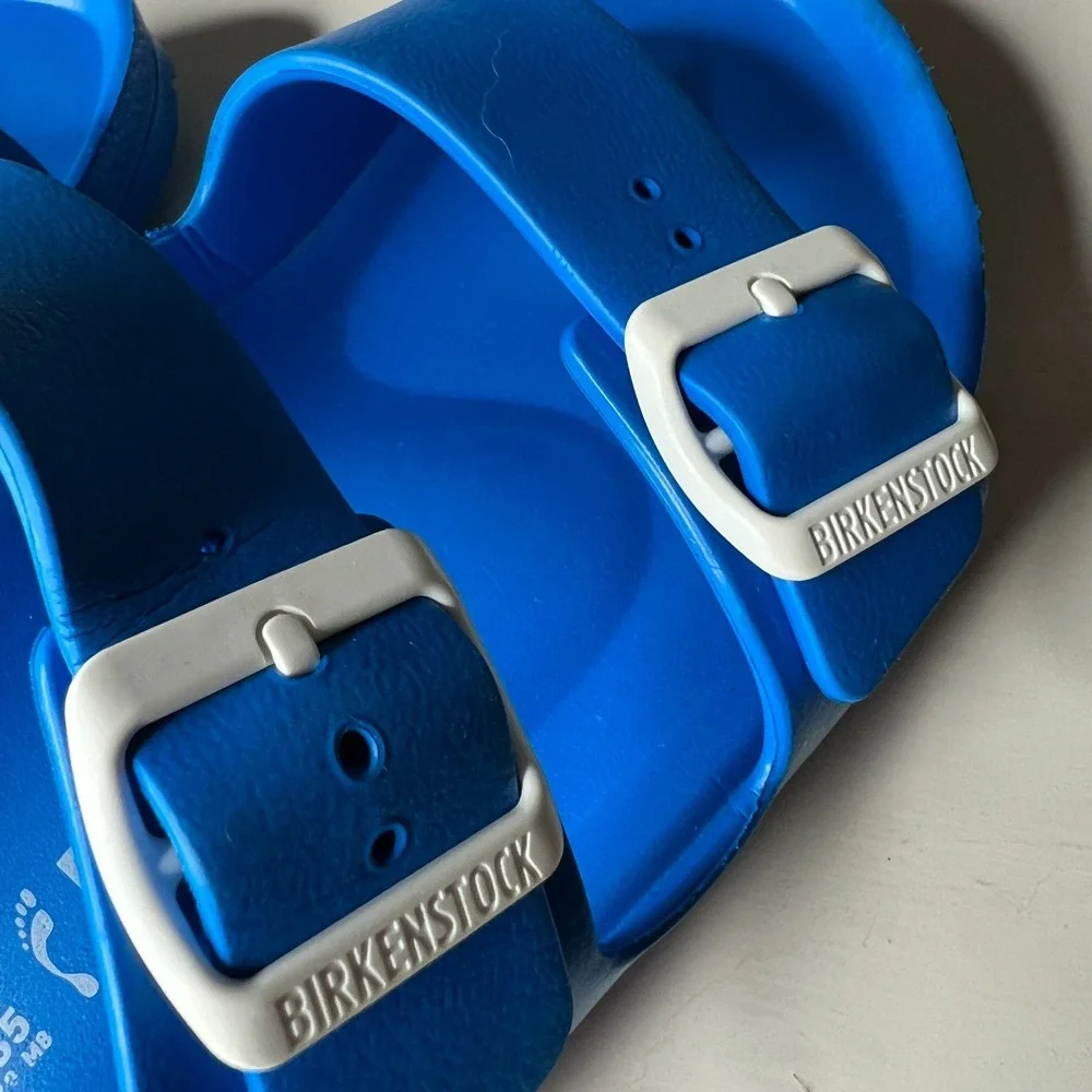 Birkenstock EVA Blue Rubber Arizona Slides Sandals Size EU 41 US L10 M8 Narrow